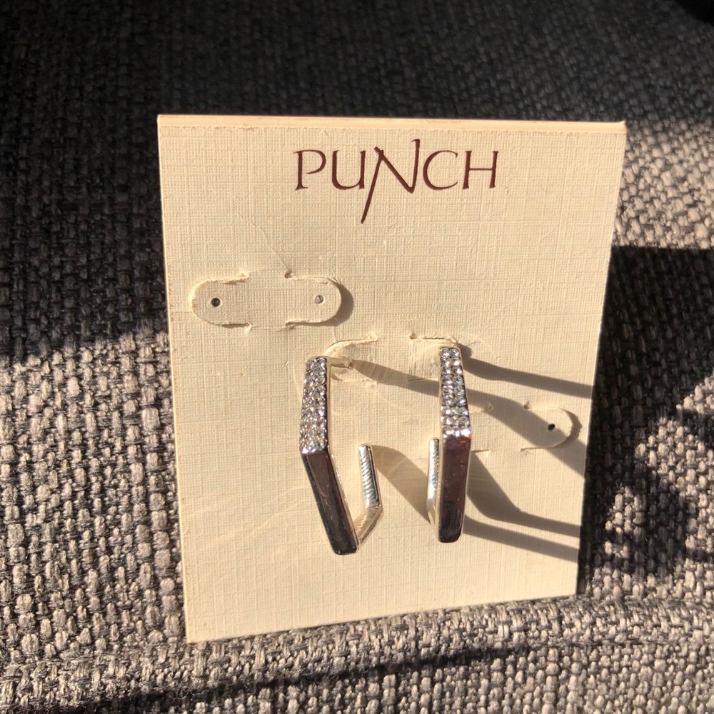 Silver Rhinestone Hoops - Picture 15 of 17